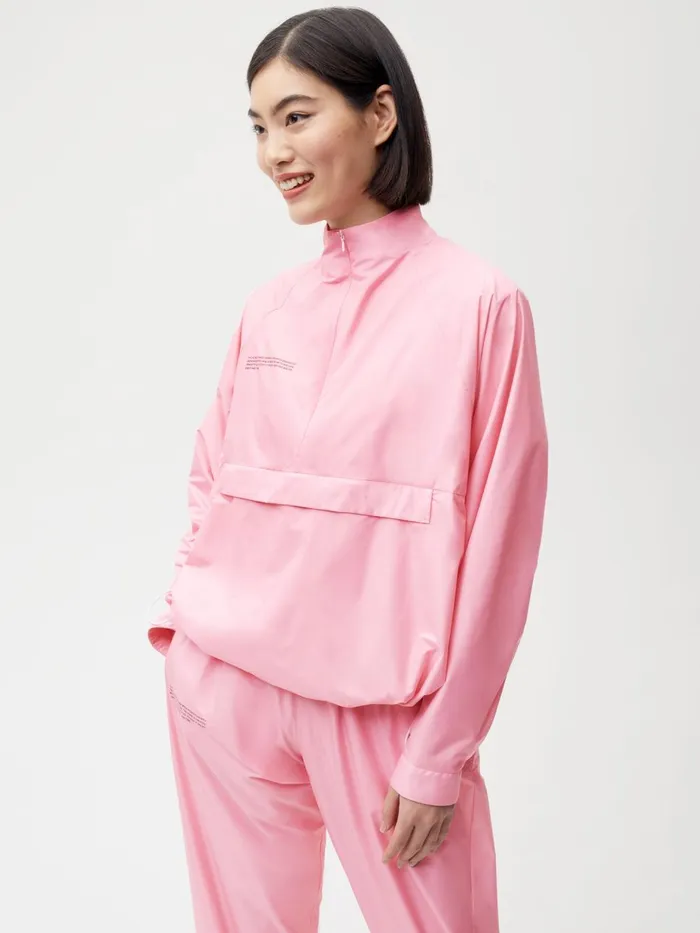 PANGAIA Nylon Half Zip Jacket Sakura Pink Women Jackets and Outerwear