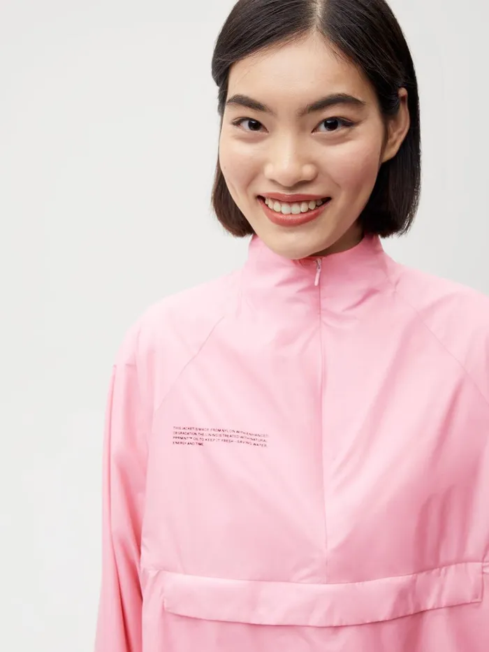 PANGAIA Nylon Half Zip Jacket Sakura Pink Women Jackets and Outerwear