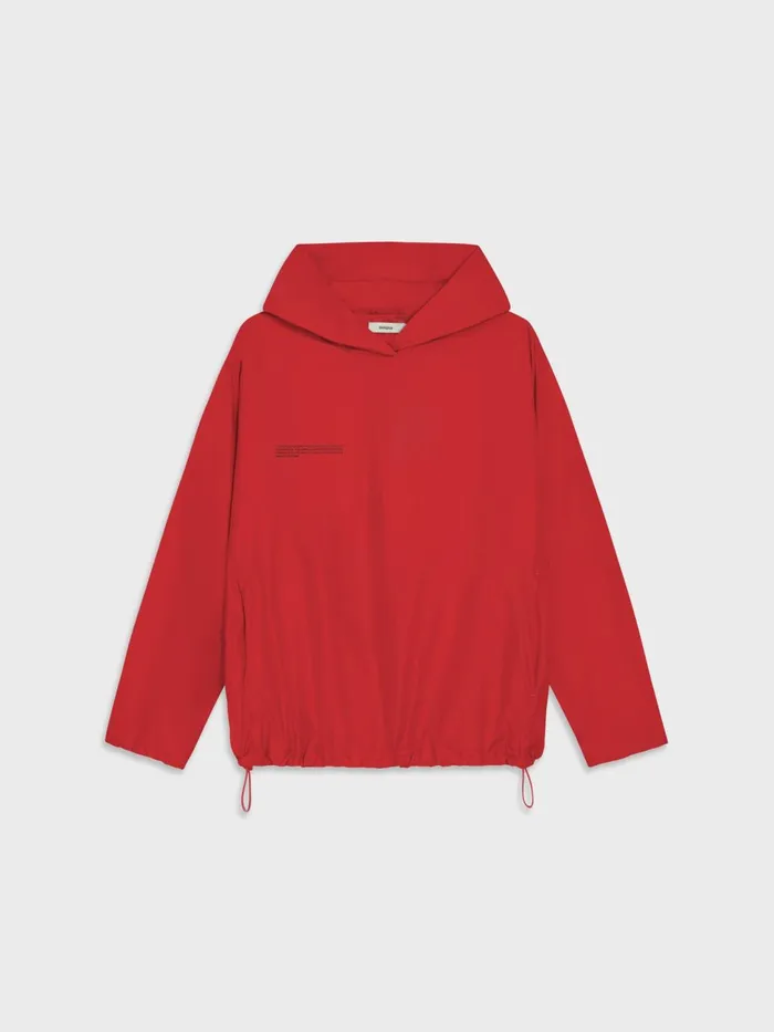 PANGAIA Nylon Hoodie Apple Red Women Hoodies