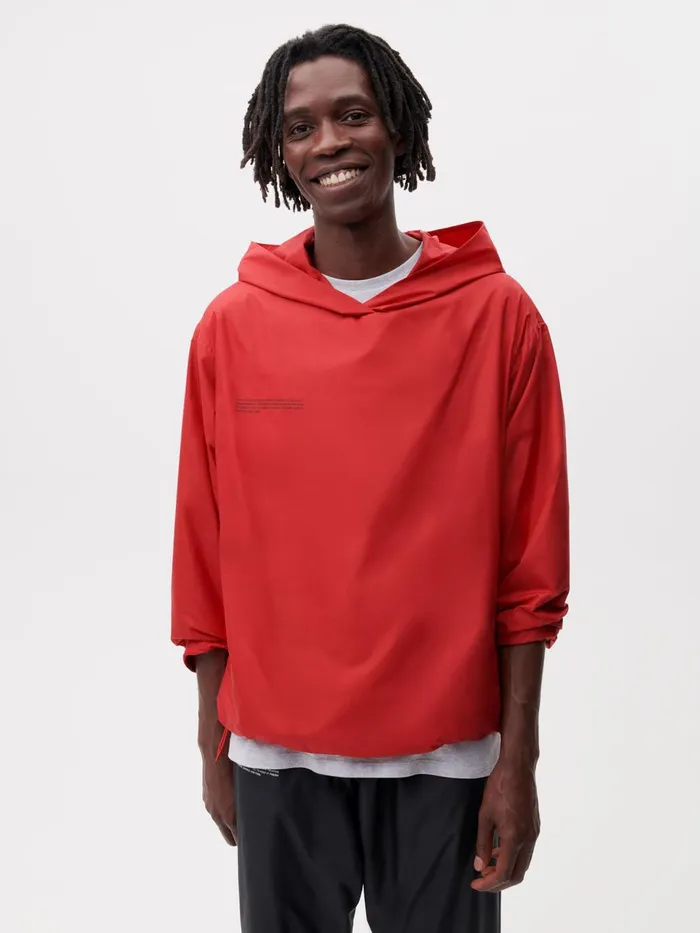 PANGAIA Nylon Hoodie Apple Red Women Hoodies