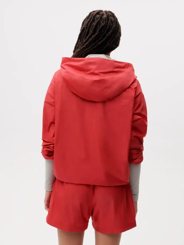 PANGAIA Nylon Hoodie Apple Red Women Hoodies