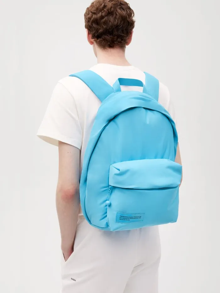 PANGAIA Nylon Padded Backpack Beach Blue WomenMen Bags