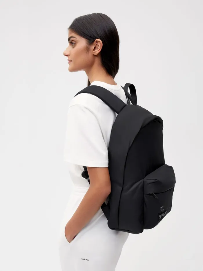 PANGAIA Nylon Padded Backpack Black WomenMen Bags