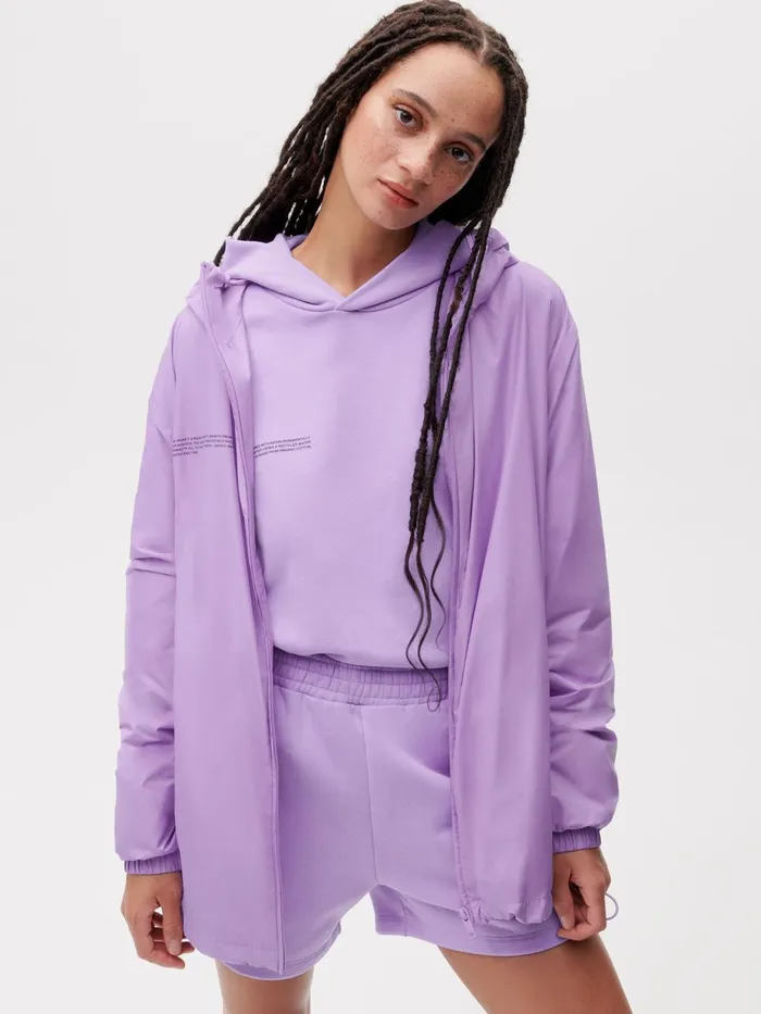 PANGAIA Nylon Zipped Hoodie Orchid Purple Men Hoodies