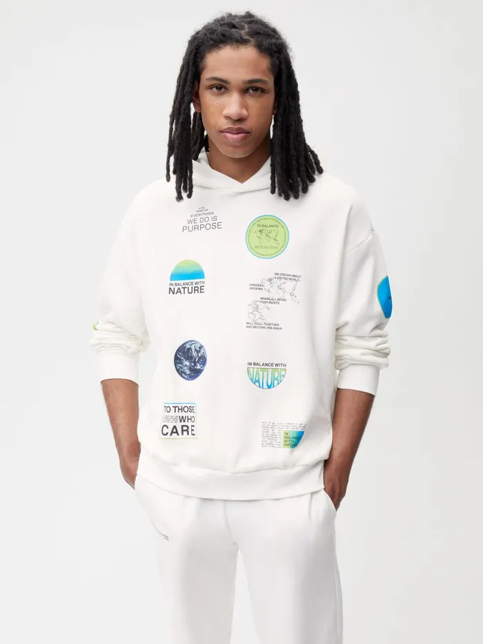PANGAIA One Heart Many Hands Hoodie Off White Men Hoodies