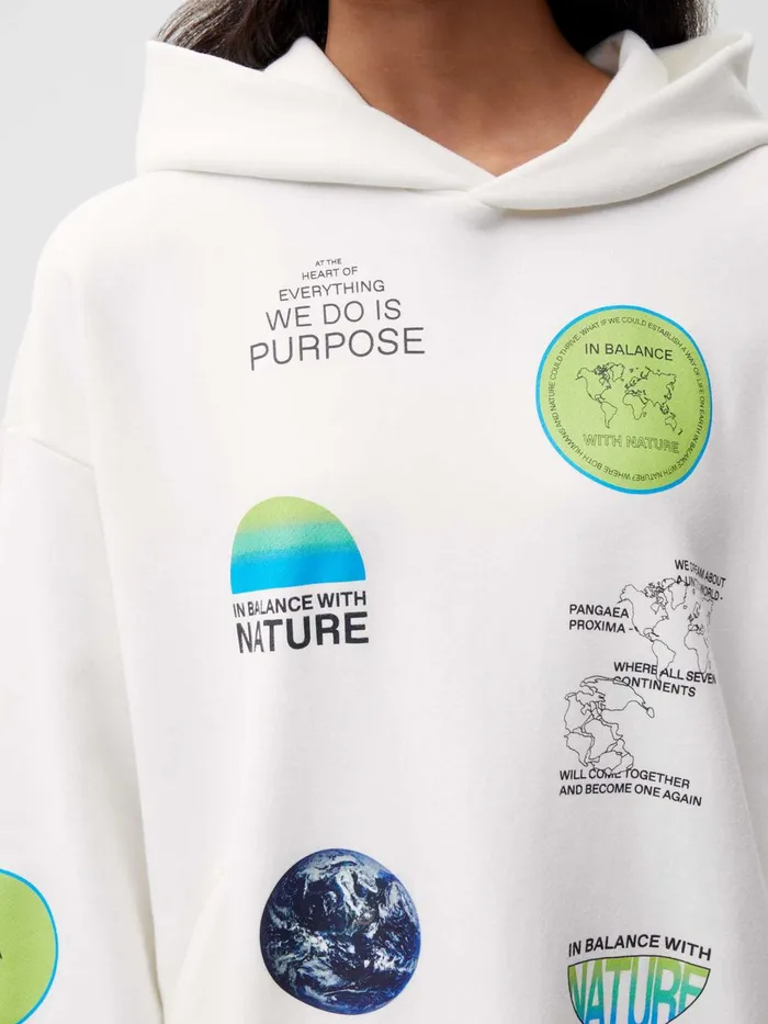 PANGAIA One Heart Many Hands Hoodie Off White Men Hoodies