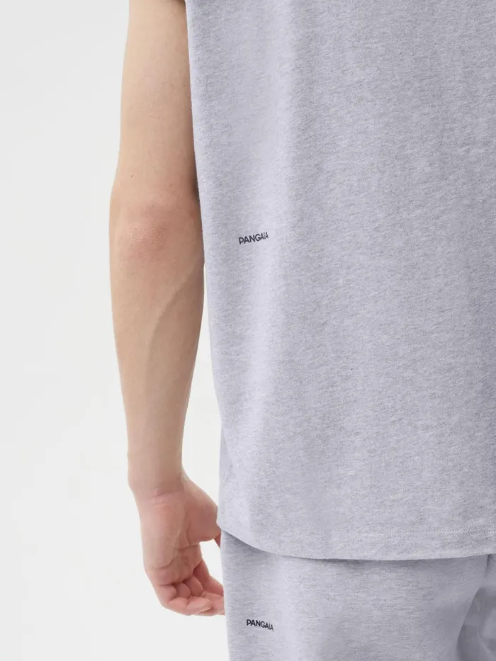 PANGAIA Organic Cotton Cropped Shoulder Tshirt With CFIBER Grey Marl Women Tshirts and Tops PANGAIA Organic Cotton Cropped Shoulder Tshirt With CFIBER Grey Marl Women Tshirts and Tops