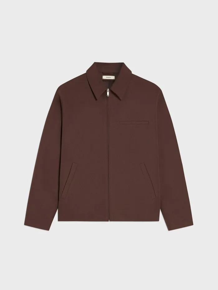 PANGAIA Organic Cotton Harrington Jacket Chestnut Brown Men Jackets and Outerwear PANGAIA Organic Cotton Harrington Jacket Chestnut Brown Men Jackets and Outerwear