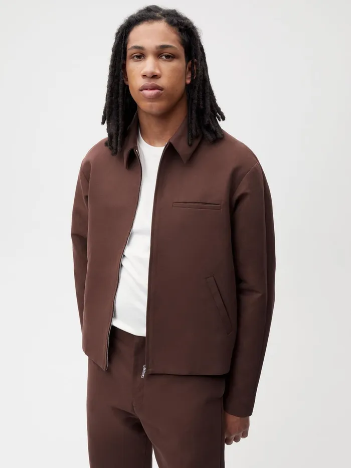 PANGAIA Organic Cotton Harrington Jacket Chestnut Brown Women Jackets and Outerwear