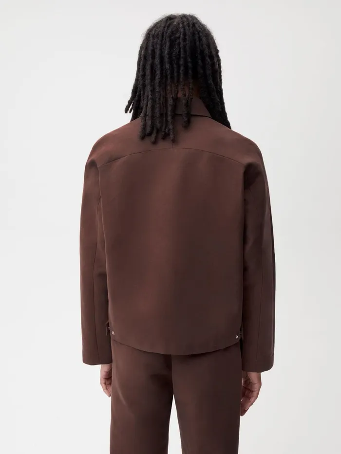 PANGAIA Organic Cotton Harrington Jacket Chestnut Brown Women Jackets and Outerwear