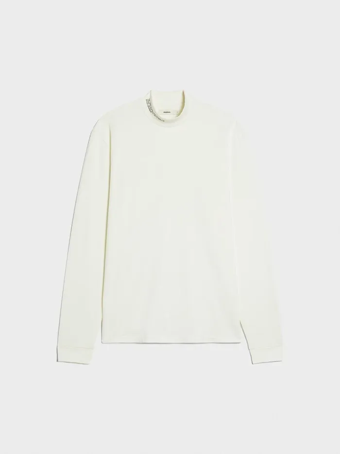 PANGAIA Organic Cotton High Neck Long Sleeve Tshirt With CFIBER Off White Women Tshirts and Tops PANGAIA Organic Cotton High Neck Long Sleeve Tshirt With CFIBER Off White Women Tshirts and Tops