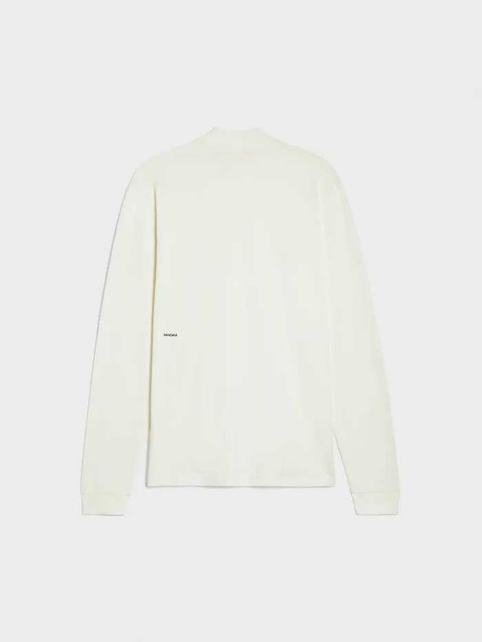 PANGAIA Organic Cotton High Neck Long Sleeve Tshirt With CFIBER Off White Women Tshirts and Tops PANGAIA Organic Cotton High Neck Long Sleeve Tshirt With CFIBER Off White Women Tshirts and Tops