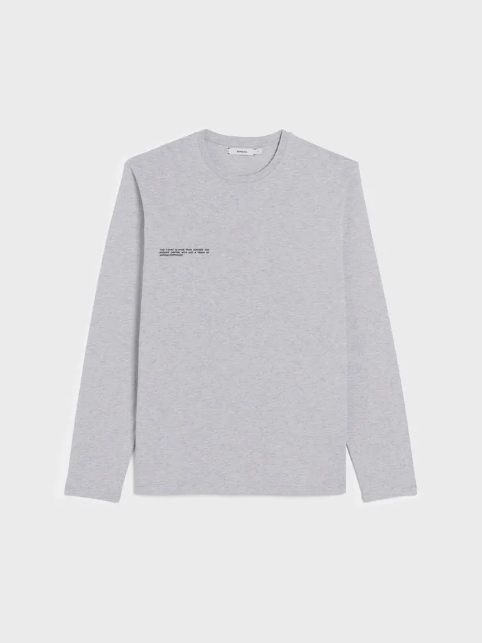 PANGAIA Organic Cotton Long Sleeve Tshirt With CFIBER Grey Marl Women Tshirts and Tops PANGAIA Organic Cotton Long Sleeve Tshirt With CFIBER Grey Marl Women Tshirts and Tops