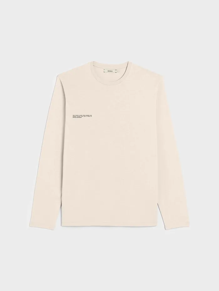 PANGAIA Organic Cotton Long Sleeve Tshirt With CFIBER Sand Men Tshirts and Tops PANGAIA Organic Cotton Long Sleeve Tshirt With CFIBER Sand Men Tshirts and Tops