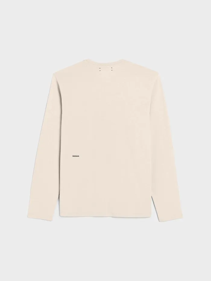 PANGAIA Organic Cotton Long Sleeve Tshirt With CFIBER Sand Men Tshirts and Tops PANGAIA Organic Cotton Long Sleeve Tshirt With CFIBER Sand Men Tshirts and Tops