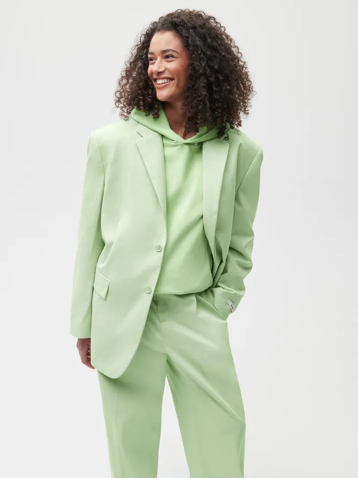 PANGAIA Organic Cotton Oversized Tailored Jacket Pistachio Women Tailoring