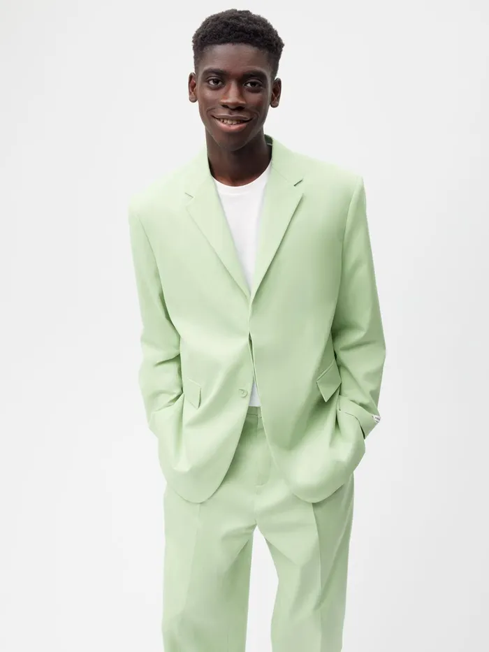 PANGAIA Organic Cotton Oversized Tailored Jacket Pistachio Women Tailoring