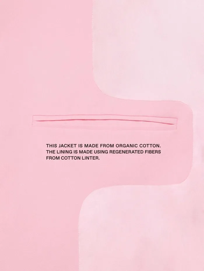 PANGAIA Organic Cotton Oversized Tailored Jacket Sakura Pink Men Jackets and Outerwear