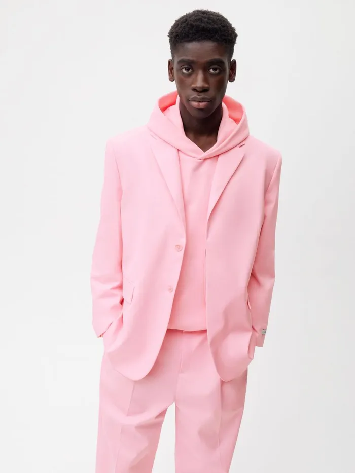 PANGAIA Organic Cotton Oversized Tailored Jacket Sakura Pink Women Jackets and Outerwear