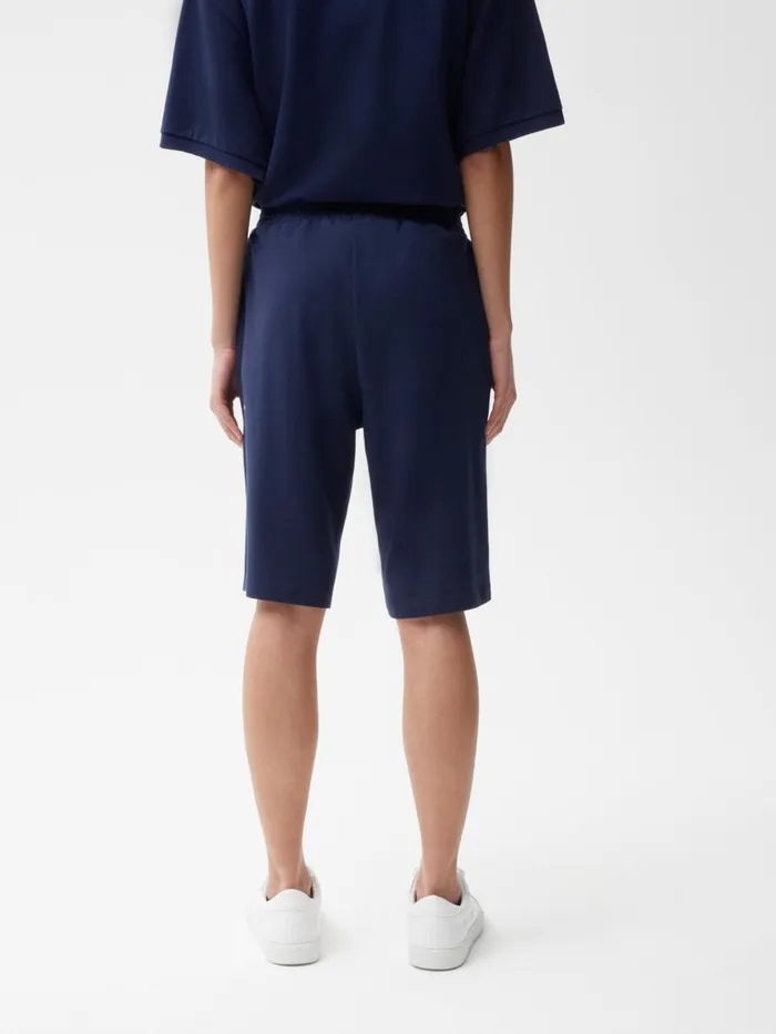 PANGAIA Organic Cotton Pique Shorts Navy Blue Men Shorts PANGAIA Organic Cotton Pique Shorts Navy Blue Men Shorts