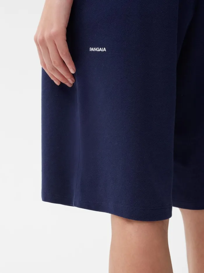 PANGAIA Organic Cotton Pique Shorts Navy Blue Men Shorts PANGAIA Organic Cotton Pique Shorts Navy Blue Men Shorts