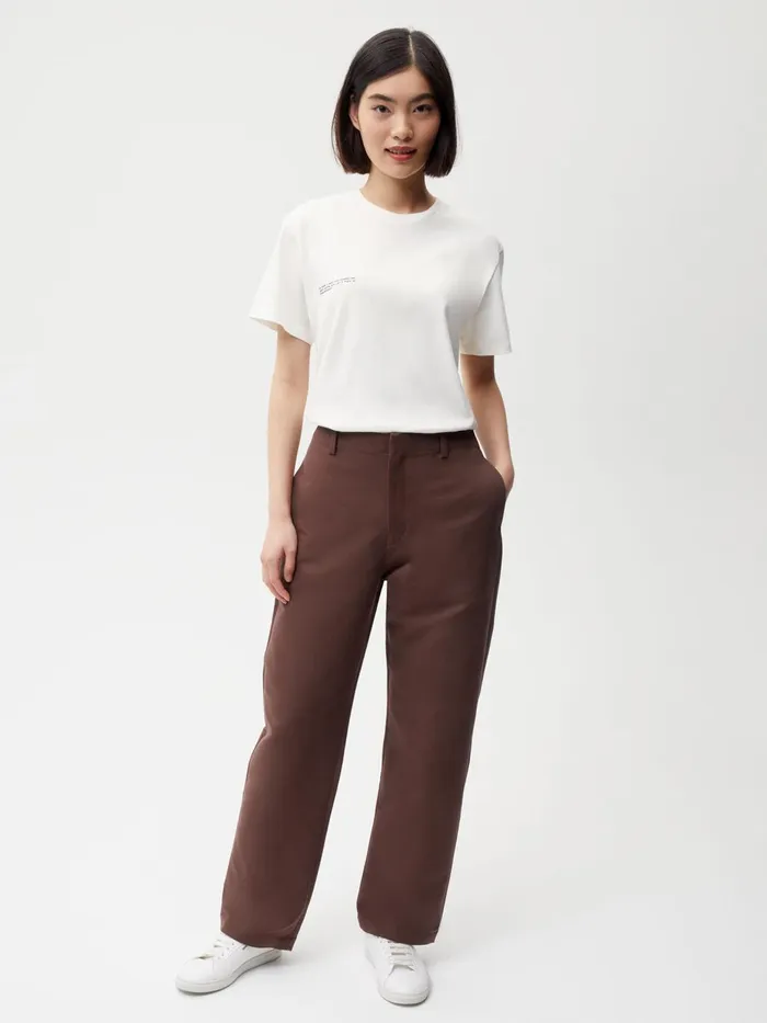PANGAIA Organic Cotton Regular Fit Trouser Chestnut Brown Men Track Pants and Pants