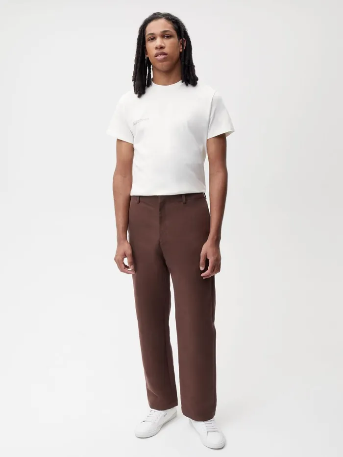 PANGAIA Organic Cotton Regular Fit Trouser Chestnut Brown Men Track Pants and Pants