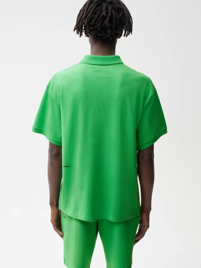 PANGAIA Organic Cotton Relaxed Pique Polo Jade Green Women Tshirts and Tops PANGAIA Organic Cotton Relaxed Pique Polo Jade Green Women Tshirts and Tops