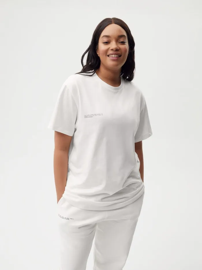 PANGAIA Organic Cotton Tshirt With CFIBER Off White Women Tshirts and Tops
