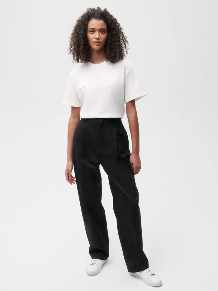 PANGAIA Organic Cotton Tailored Trousers Black Men Track Pants and Pants