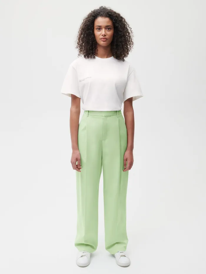 PANGAIA Organic Cotton Tailored Trousers Pistachio Women Tailoring