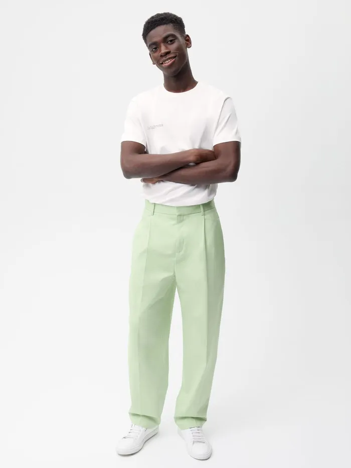 PANGAIA Organic Cotton Tailored Trousers Pistachio Women Tailoring