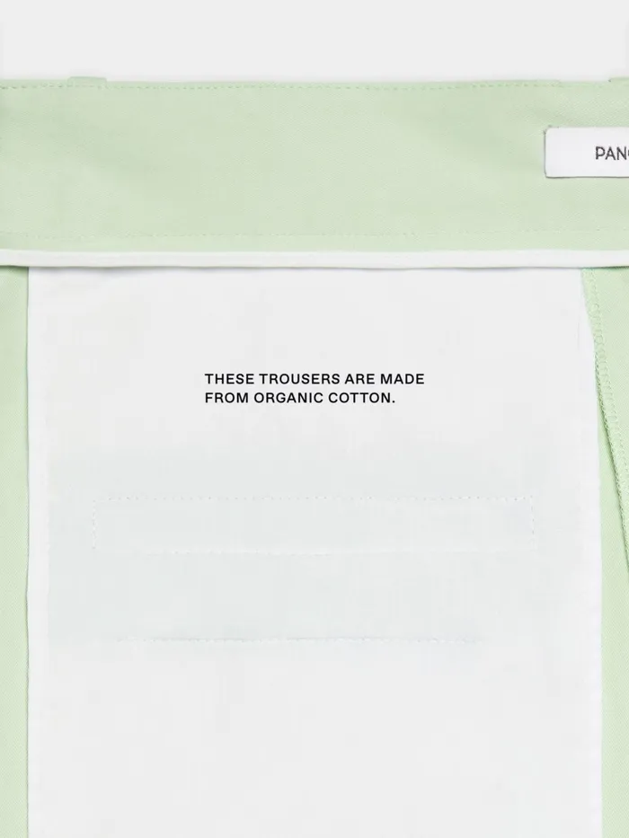 PANGAIA Organic Cotton Tailored Trousers Pistachio Women Tailoring