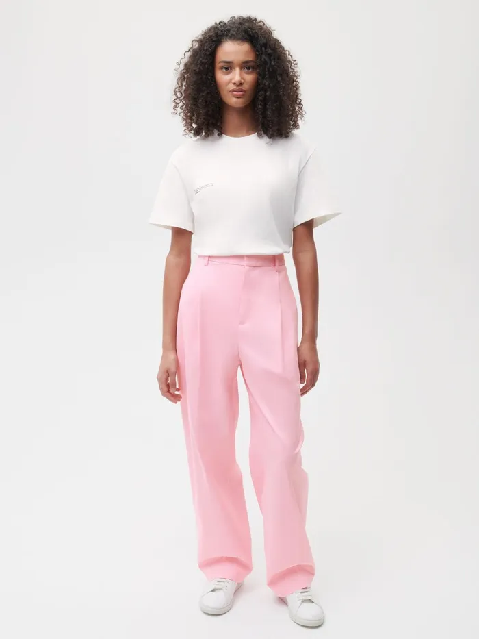 PANGAIA Organic Cotton Tailored Trousers Sakura Pink Women Tailoring