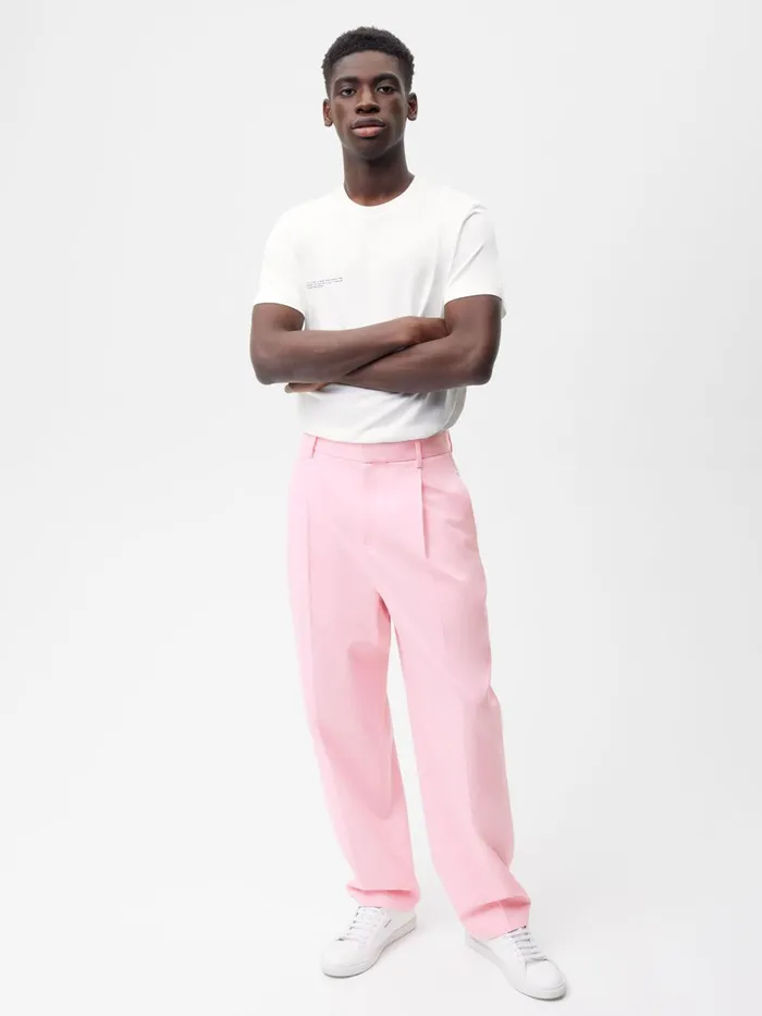 PANGAIA Organic Cotton Tailored Trousers Sakura Pink Women Tailoring