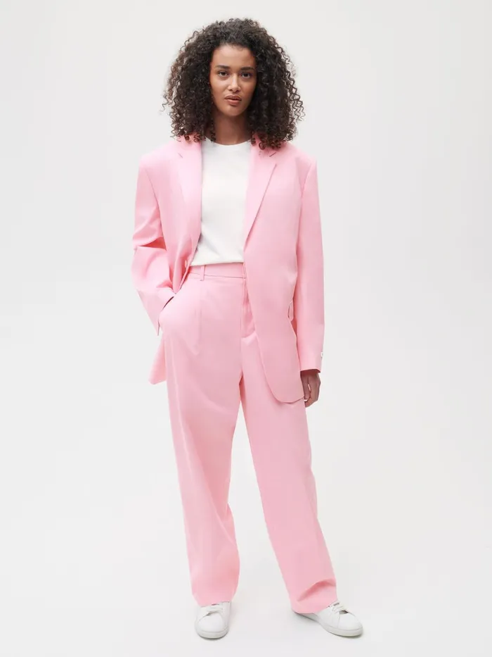 PANGAIA Organic Cotton Tailored Trousers Sakura Pink Women Tailoring
