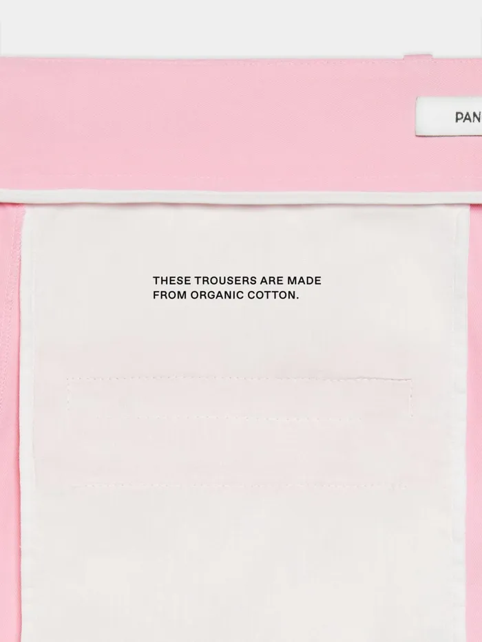 PANGAIA Organic Cotton Tailored Trousers Sakura Pink Women Tailoring