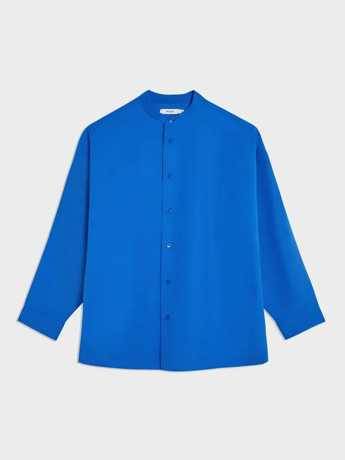 PANGAIA Oversized Shirt Cobalt Blue Men Tshirts and Tops