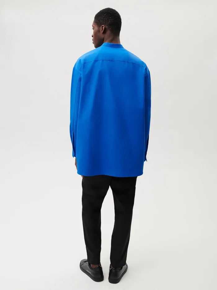 PANGAIA Oversized Shirt Cobalt Blue Men Tshirts and Tops