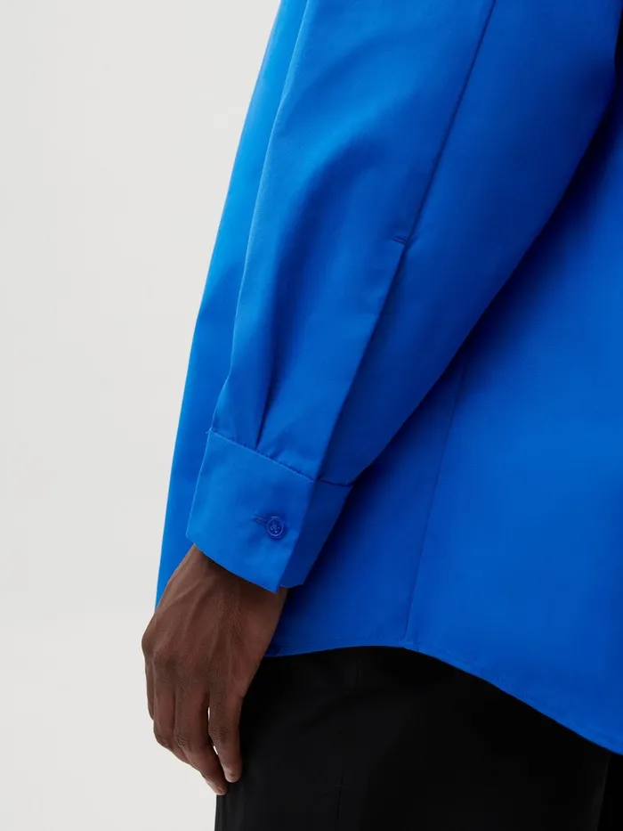 PANGAIA Oversized Shirt Cobalt Blue Men Tshirts and Tops
