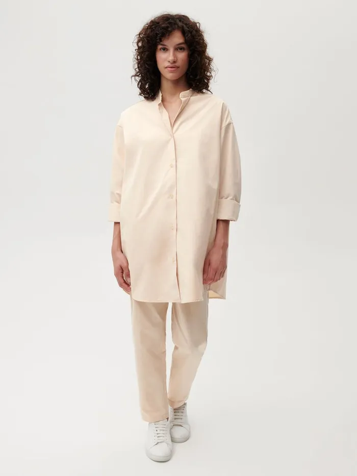 PANGAIA Oversized Shirt Sand Women Tshirts and Tops