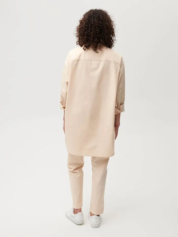 PANGAIA Oversized Shirt Sand Women Tshirts and Tops