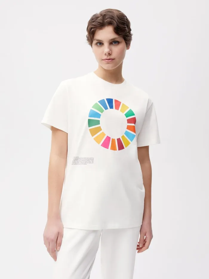 PANGAIA Pangaia X Sdgs Organic Cotton Tshirt Off White Men Tshirts and Tops PANGAIA Pangaia X Sdgs Organic Cotton Tshirt Off White Men Tshirts and Tops