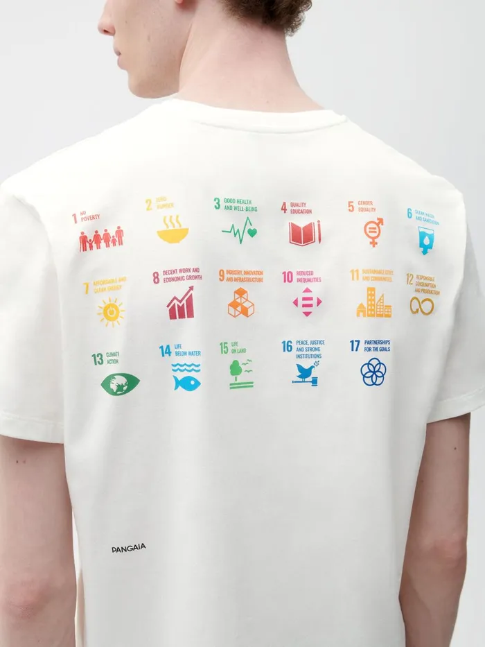 PANGAIA Pangaia X Sdgs Organic Cotton Tshirt Off White Men Tshirts and Tops PANGAIA Pangaia X Sdgs Organic Cotton Tshirt Off White Men Tshirts and Tops