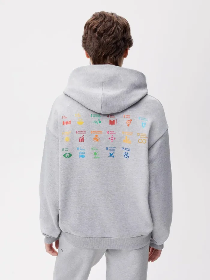 PANGAIA Pangaia X Sdgs Recycled Cotton Hoodie Grey Marl Women Hoodies PANGAIA Pangaia X Sdgs Recycled Cotton Hoodie Grey Marl Women Hoodies