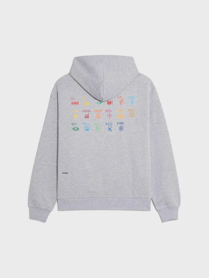 PANGAIA Pangaia X Sdgs Recycled Cotton Hoodie Grey Marl Women Hoodies PANGAIA Pangaia X Sdgs Recycled Cotton Hoodie Grey Marl Women Hoodies