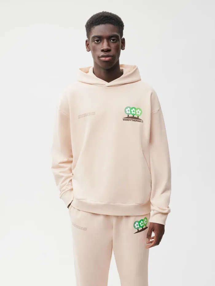 PANGAIA Pangaia X Vandy The Pink 365 Organic Cotton Hoodie Sand Men Hoodies