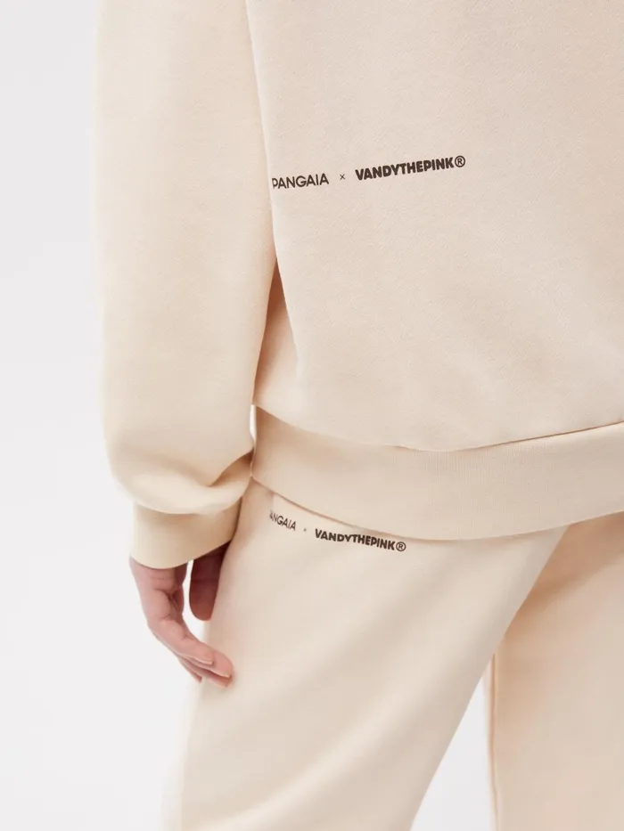 PANGAIA Pangaia X Vandy The Pink 365 Organic Cotton Hoodie Sand Men Hoodies
