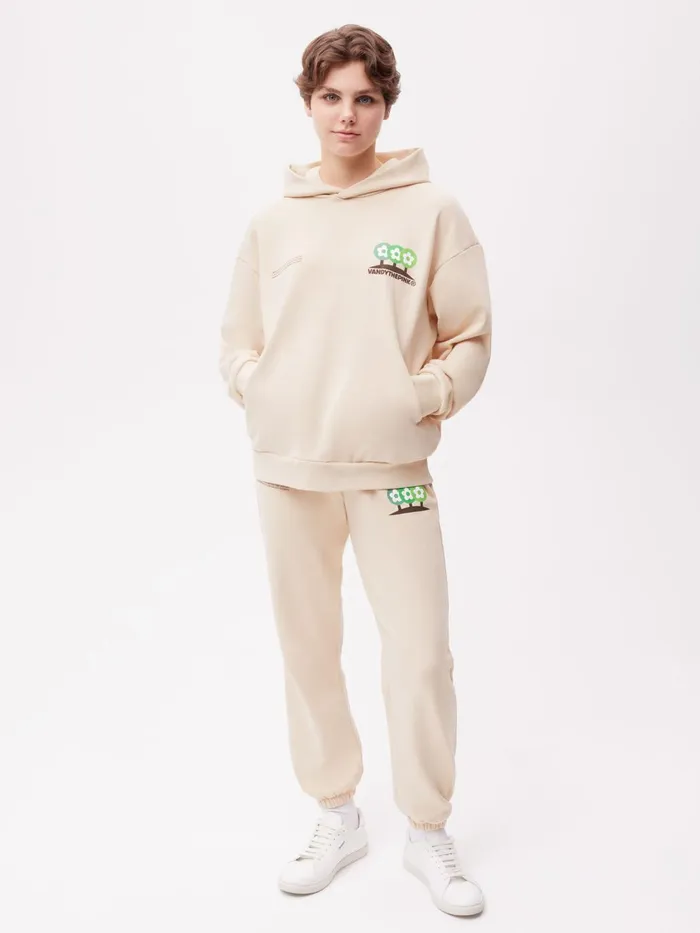 PANGAIA Pangaia X Vandy The Pink 365 Organic Cotton Track Pants Sand Men Track Pants and Pants