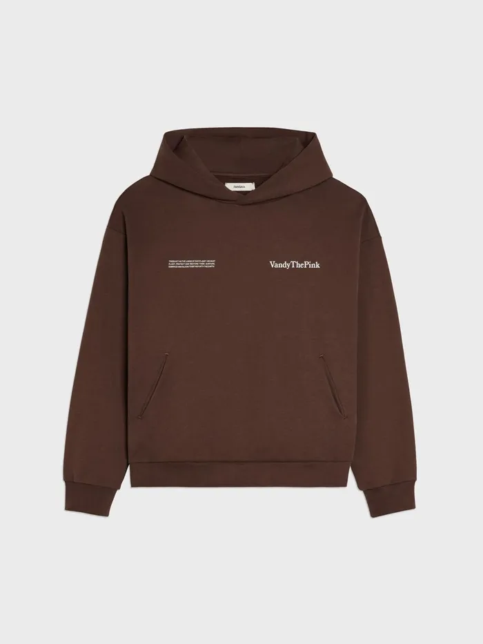 PANGAIA Pangaia X Vandy The Pink Embroidered 365 Organic Cotton Hoodie Chestnut Brown Men Hoodies